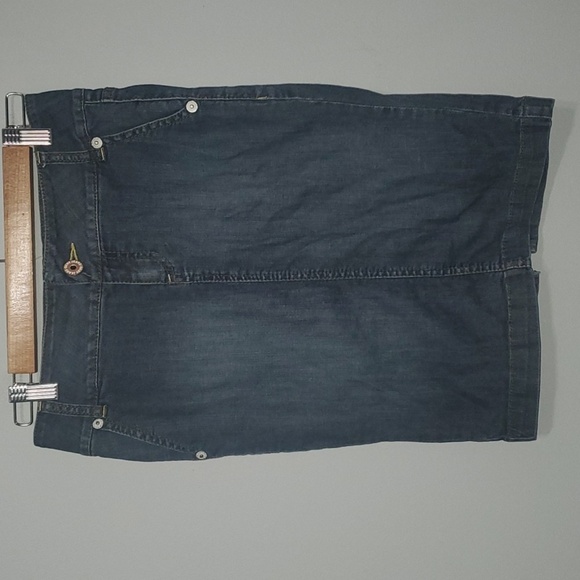 DKNY Ruched skirt women's sz 3 jean unique ruched back 5" back slit Sexy… - Picture 2 of 16